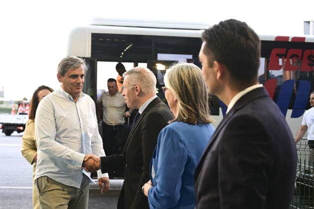 Ahead of 36th NATO Summit in Ankara ANKARA, TURKIYE - JULY 6: Montenegrin Foreign Minister Ervin Ibrahimovic (L) arrives at Esenboga Airport ahead of the 36th NATO Heads of State and Government Summit in Ankara, Turkiye, on July 6, 2026.? Mehmet Futsi Anadolu Ankara Turkey. Editorial use only. Please get in touch for any other usage.  Copyright: x2026xAnadoluxMehmetxFutsix
