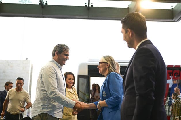 Ahead of 36th NATO Summit in Ankara ANKARA, TURKIYE - JULY 6: Montenegrin Foreign Minister Ervin Ibrahimovic (L) arrives at Esenboga Airport ahead of the 36th NATO Heads of State and Government Summit in Ankara, Turkiye, on July 6, 2026.? Mehmet Futsi Anadolu Ankara Turkey. Editorial use only. Please get in touch for any other usage.  Copyright: x2026xAnadoluxMehmetxFutsix