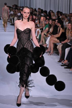 PFW - Tamara Ralph Runway in Paris FA A model walks the runway the Autumn-Winter 2027 2028 couture collection by Tamara Ralph during the Paris Fashion Week, on July 6, 2026. Photo by Firas Abdullah ABACAPRESS.COM Paris Ile-de-France France  Copyright: xAbdullahxFiras ABACAx