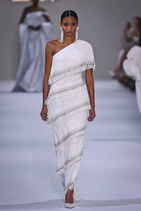 PFW - Tamara Ralph Runway in Paris FA A model walks the runway the Autumn-Winter 2027 2028 couture collection by Tamara Ralph during the Paris Fashion Week, on July 6, 2026. Photo by Firas Abdullah ABACAPRESS.COM Paris Ile-de-France France  Copyright: xAbdullahxFiras ABACAx