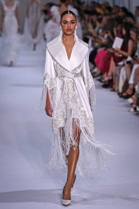 PFW - Tamara Ralph Runway in Paris FA A model walks the runway the Autumn-Winter 2027 2028 couture collection by Tamara Ralph during the Paris Fashion Week, on July 6, 2026. Photo by Firas Abdullah ABACAPRESS.COM Paris Ile-de-France France  Copyright: xAbdullahxFiras ABACAx