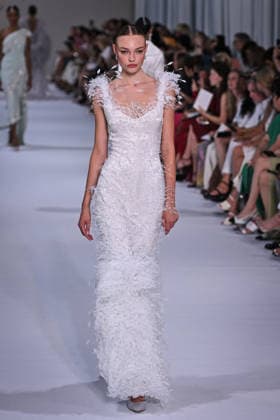 PFW - Tamara Ralph Runway in Paris FA A model walks the runway the Autumn-Winter 2027 2028 couture collection by Tamara Ralph during the Paris Fashion Week, on July 6, 2026. Photo by Firas Abdullah ABACAPRESS.COM Paris Ile-de-France France  Copyright: xAbdullahxFiras ABACAx