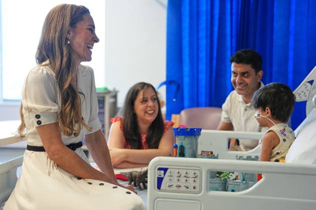 The Princess of Wales visits Evelina London Childrens Hospital Britain s Kate, The Princess of Wales, talks to young Arjun and his family at the Edward ward as she visits Evelina London Children s Hospital in London, Monday, July 6, 2026.(AP Photo Alastair Grant, Pool)The Princess of Wales visits Evelina London Childrens Hospital, London, UK, on the 6th July 2026. Picture by Alastair Grant WPA-PoolThe Princess of Wales visits Evelina London Childrens Hospital, London, UK, on the 6th July 2026. Picture by Alastair Grant WPA-Pool London Evelina London Childrens Hospital London United Kingdom  WHA-0830