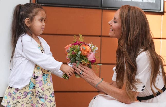 The Princess of Wales visits Evelina London Childrens Hospital Britain s Kate, The Princess of Wales, receives flowers from 5 years old Amelie after her visit to Evelina London Children s Hospital in London, Monday, July 6, 2026.(AP Photo Alastair Grant, Pool)The Princess of Wales visits Evelina London Childrens Hospital, London, UK, on the 6th July 2026. Picture by Alastair Grant WPA-PoolThe Princess of Wales visits Evelina London Childrens Hospital, London, UK, on the 6th July 2026. Picture by Alastair Grant WPA-Pool London Evelina London Childrens Hospital London United Kingdom  WHA-0830