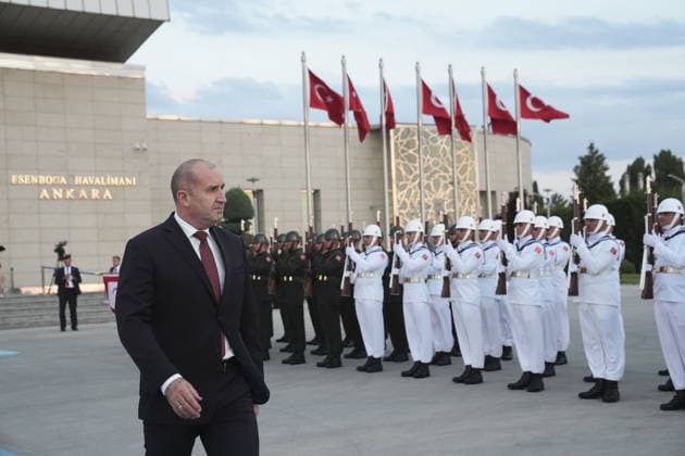 Bulgarian Prime Minister Rumen Radev ANKARA, TURKIYE - JULY 6: Bulgarian Prime Minister Rumen Radev is given a ceremonial send-off at Esenboga Airport after his meeting with Turkish President Recep Tayyip Erdogan at the Presidential Complex in Ankara, Turkiye on July 6, 2026. Metin Aktas Anadolu Ankara Turkey. Editorial use only. Please get in touch for any other usage.  Copyright: x2026xAnadoluxMetinxAktasx