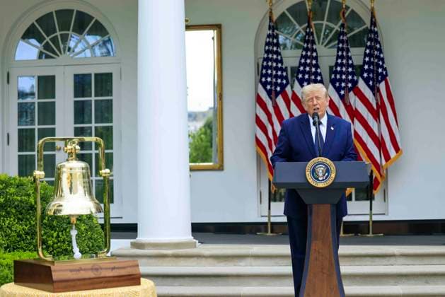 July 6, 2026, Washington, District Of Columbia, USA: US President Donald J. Trump delivers remarks on the Trump Accounts at a Rose Garden Club luncheon at the White House in Washington, DC, USA, 06 July 2026. Trump Accounts grant eligible US children born between 2026 and 2028 000.00 to fund Ã¢â‚¬oestarterÃ¢â‚¬Â IRAs Washington USA - ZUMAs152 20260706_faa_s152_085 Copyright: xShawnxThewx-xPoolxviaxCNPx