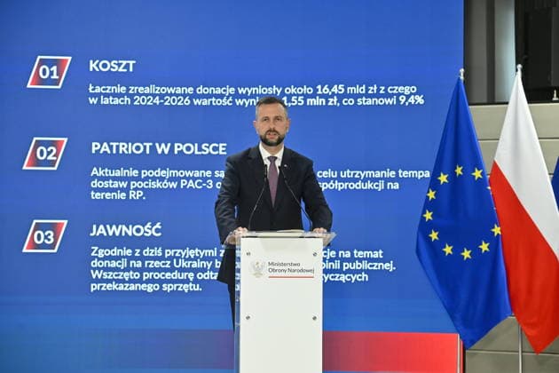 RECORD DATE NOT STATED !!!! NO RUSSIA !!!! 06.07.2026 KONFERENCJA PRASOWA MINISTRA OBRONY NARODOWEJ I WICEPREMIERA --- Press conference by the Polish Minister of National Defence and the Polish Deputy Prime Minister regarding support for Ukraine WLADYSLAW KOSINIAK KAMYSZ W SPRAWIE WSPARCIA UKRAINY SPRZET WOJSKOWY WOJSKO DONACJE DONACJA DLA UKRAINY FOT DAMIAN BURZYKOWSKI NEWSPIX.PL NEWSPIX.PL --- newspix.pl 