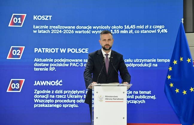 RECORD DATE NOT STATED !!!! NO RUSSIA !!!! 06.07.2026 KONFERENCJA PRASOWA MINISTRA OBRONY NARODOWEJ I WICEPREMIERA --- Press conference by the Polish Minister of National Defence and the Polish Deputy Prime Minister regarding support for Ukraine WLADYSLAW KOSINIAK KAMYSZ W SPRAWIE WSPARCIA UKRAINY SPRZET WOJSKOWY WOJSKO DONACJE DONACJA DLA UKRAINY FOT DAMIAN BURZYKOWSKI NEWSPIX.PL NEWSPIX.PL --- newspix.pl 