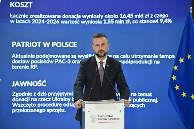 RECORD DATE NOT STATED !!!! NO RUSSIA !!!! 06.07.2026 KONFERENCJA PRASOWA MINISTRA OBRONY NARODOWEJ I WICEPREMIERA --- Press conference by the Polish Minister of National Defence and the Polish Deputy Prime Minister regarding support for Ukraine WLADYSLAW KOSINIAK KAMYSZ W SPRAWIE WSPARCIA UKRAINY SPRZET WOJSKOWY WOJSKO DONACJE DONACJA DLA UKRAINY FOT DAMIAN BURZYKOWSKI NEWSPIX.PL NEWSPIX.PL --- newspix.pl 