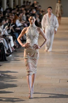 PFW Haute Couture Rahul Mishra Runway JR A model walks the runway at the Rahul Mishra show during Haute Couture Fashion Week in Paris, France, on 6 July 2026. Photo by Julien Reynaud APS-Medias ABACAPRESS.COM Paris France  Copyright: xReynaudxJulien APS-Medias ABACAx