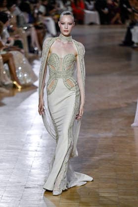 PFW Haute Couture Tony Ward Runway JR A model walks the runway at the Tony Ward show during Haute Couture Fashion Week in Paris, France, on 6 July 2026. Photo by Julien Reynaud APS-Medias ABACAPRESS.COM Paris France  Copyright: xReynaudxJulien APS-Medias ABACAx