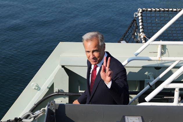 July 6, 2026, Halifax, Ns, Canada: Prime Minister Mark Carney gestures following an announcement that German shipbuilder ThyssenKrupp Marine Systems (TKMS) will build the Canadian navy s new fleet of submarines at HMC Dockyard in Halifax on Monday, July 6, 2026. Halifax Canada  - ZUMAc35_ 20260706_zaf_c35_085 Copyright: xDarrenxCalabresex