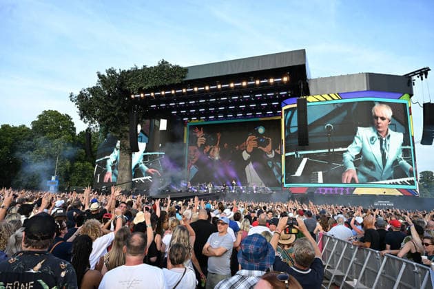 Duran Duran performing at British Summertime in London LONDON, ENGLAND - JULY 05: John Taylor, Roger Taylor, Simon Le Bon and Nick Rhodes of ˜Duran Duran™ performing at British Summertime, Hyde Park on July 05, 2026 in London, England. CAP MAR MAR Great Britain UK Copyright: xMartinxHarris CapitalxPicturesx