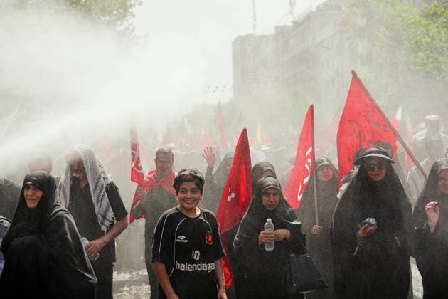 Tehran Funeral Procession For Khamenei Mourners take part in the funeral procession of Iran s slain supreme leader Ali Khamenei and his family members in Tehran, Iran, July 6, 2026. Vast crowds gathered for the funeral procession of Iran s slain supreme leader Ali Khamenei in Tehran on July 6, with authorities estimating millions were on the streets in numbers that could rival those of his predecessor s farewell nearly four decades ago. Tehran Tehran Iran Copyright: xArezoox