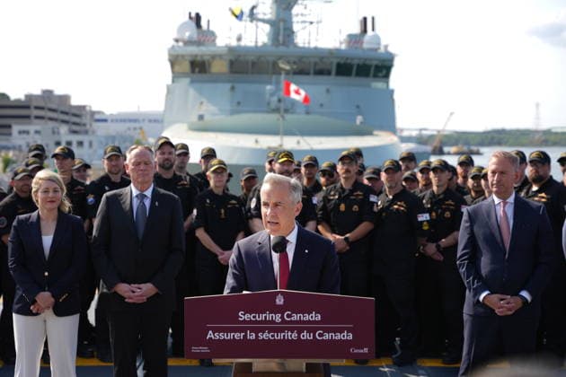 July 6, 2026, Halifax, Ns, Canada: Prime Minister Mark Carney makes an announcement at HMC Dockyard in Halifax on Monday, July 6, 2026. Halifax Canada  - ZUMAc35_ 20260706_zaf_c35_103 Copyright: xDarrenxCalabresex