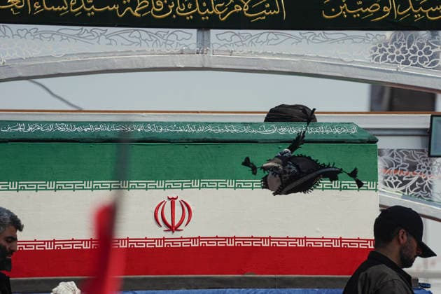 Tehran Funeral Procession For Khamenei The coffins of Iran s slain supreme leader Ali Khamenei and members of his family are pictured during a funeral procession near Azadi Square in Tehran on July 6, 2026. Vast crowds gathered for the funeral procession of Iran s slain supreme leader Ali Khamenei in Tehran on July 6, with authorities estimating millions were on the streets in numbers that could rival those of his predecessor s farewell nearly four decades ago. Tehran Tehran Iran Copyright: xArezoox