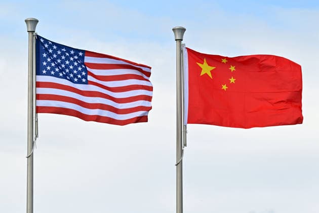 ANTHONY ALBANESE PACIFIC ISLANDS VISIT, The United States flag is seen with China™s flag during Independence Day celebrations at National Stadium in Honiara, Solomon Islands, Tuesday, July 7, 2026. ( NO ARCHIVING HONIARA SOLOMON ISLANDS  Copyright: xMICKxTSIKASx 20260707169754220890
