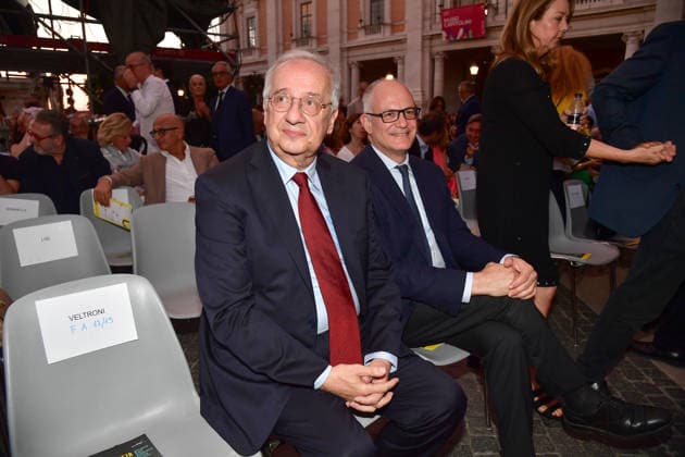 IPA86455721 - Rome, Piazza del Campidoglio: Nicola Piovani’s Tribute Concert to Ennio Morricone. Pictured: Walter Veltroni and Roberto Gualtieri  Copyright: xVincenzoxLandix xVincenzoxLandix 86455721