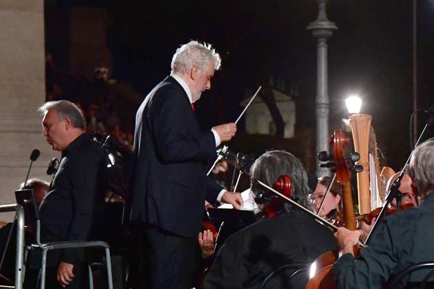 IPA86455837 - Rome, Piazza del Campidoglio: Nicola Piovani’s Tribute Concert to Ennio Morricone. Pictured: Nicola Piovani  Copyright: xVincenzoxLandix xVincenzoxLandix 86455837