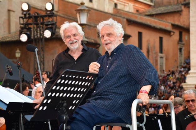 IPA86455614 - Rome, Piazza del Campidoglio: Nicola Piovani’s Tribute Concert to Ennio Morricone. Pictured: Nicola Piovani and Luigi Lanzillotta  Copyright: xVincenzoxLandix xVincenzoxLandix 86455614