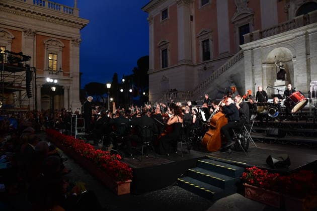 IPA86455789 - Rome, Piazza del Campidoglio: Nicola Piovani’s Tribute Concert to Ennio Morricone. Pictured: Nicola Piovani  Copyright: xVincenzoxLandix xVincenzoxLandix 86455789