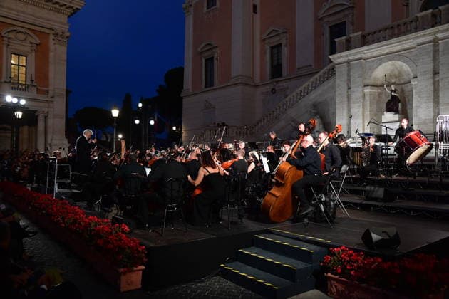 IPA86455791 - Rome, Piazza del Campidoglio: Nicola Piovani’s Tribute Concert to Ennio Morricone. Pictured: Nicola Piovani  Copyright: xVincenzoxLandix xVincenzoxLandix 86455791