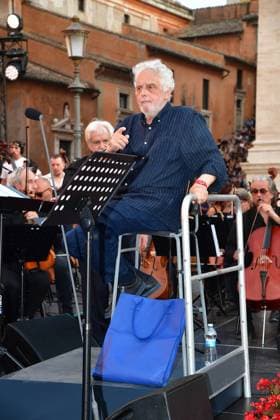 IPA86455609 - Rome, Piazza del Campidoglio: Nicola Piovani’s Tribute Concert to Ennio Morricone. Pictured: Nicola Piovani  Copyright: xVincenzoxLandix xVincenzoxLandix 86455609