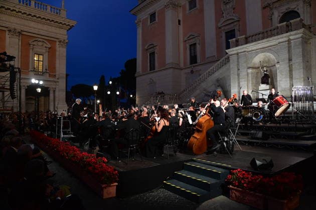 IPA86455788 - Rome, Piazza del Campidoglio: Nicola Piovani’s Tribute Concert to Ennio Morricone. Pictured: Nicola Piovani  Copyright: xVincenzoxLandix xVincenzoxLandix 86455788