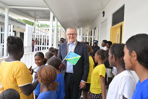 ANTHONY ALBANESE PACIFIC ISLANDS VISIT, Australia™s Prime Minister Anthony Albanese visits the newly built Naha Birthing and Urban Health Centre in Honiara, Solomon Islands, Tuesday, July 7, 2026. ( NO ARCHIVING HONIARA SOLOMON ISLANDS  Copyright: xMICKxTSIKASx 20260707178409942306