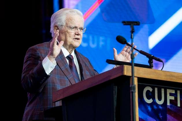 July 6, 2026, National Harbor, Maryland, USA: Pastor JOHN HAGEE, Founder and Chairman,Christians United for Israel (CUFI), speaking at the 2026 Christians United for Israel (CUFI) Washington Summit at the Gaylord National Resort & Convention Center in National Harbor, Maryland. National Harbor USA - ZUMAb161 20260706_aap_b161_035 Copyright: xMichaelxBrochsteinx
