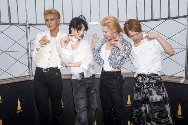 July 6, 2026, New York, New York, USA: XLOV members HYUN, RUI, WUMUTI and HARU visit the Empire State Building in New York to celebrate their first visit to the US as a group. 6 July 2026 New York USA - ZUMAa265 20260706_zep_a265_016 Copyright: xEricxAcquayex