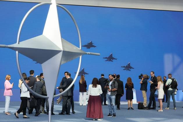 This image shows a central area during a head of states summit of the NATO (North Atlantic Treaty Organization) military alliance, Tuesday 07 July 2026, in Ankara, Turkey.  ERICxLALMAND 180560529