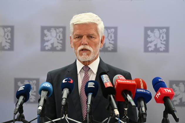 Czech President Petr Pavel gives a press briefing on departure for NATO summit in Ankara, on July 7, 2026, in Prague, Czech Republic. (CTKxPhoto KaterinaxSulova) CTKPhotoP2026070702556  CTKPhotoP2026070702556
