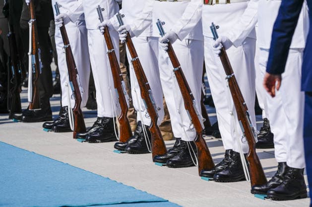 NATO Heads of State and Government Summit in Ankara ANKARA, TURKIYE - JULY 07: Members of the honor guard stand in formation at Ankara Airport during final preparations for the arrival of heads of state and government attending the 36th NATO Heads of State and Government Summit in Ankara, Turkiye, on July 07, 2026. Turkiye hosts the two-day summit, bringing together the heads of state and government of NATO s 32 member countries, along with thousands of diplomats, journalists and invited guests. Osmancan Gurdogan Anadolu Ankara Turkey. Editorial use only. Please get in touch for any other usage.  Copyright: x2026xAnadoluxOsmancanxGurdoganx