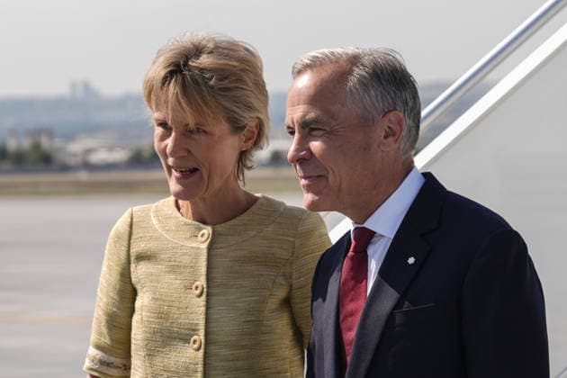 NATO Heads of State and Government Summit in Ankara ANKARA, TURKIYE - JULY 07: Canadian Prime Minister Mark Carney (R) and his wife, Diana Fox Carney (L), arrive at Ankara Airport to attend the 36th NATO Heads of State and Government Summit in Ankara, Turkiye, on July 07, 2026. Osmancan Gurdogan Anadolu Ankara Turkey. Editorial use only. Please get in touch for any other usage.  Copyright: x2026xAnadoluxOsmancanxGurdoganx