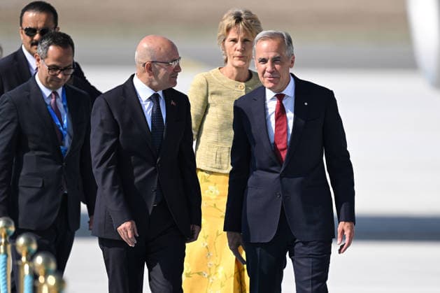 NATO Heads of State and Government Summit in Ankara ANKARA, TURKIYE - JULY 07: Canadian Prime Minister Mark Carney (R) is welcomed by Turkish Treasury and Finance Minister Mehmet Simsek (L) upon his arrival at Ankara Airport to attend the 36th NATO Heads of State and Government Summit in Ankara, Turkiye, on July 07, 2026. Muhammed Abdullah Kurtar Anadolu Ankara Turkey. Editorial use only. Please get in touch for any other usage.  Copyright: x2026xAnadoluxMuhammedxAbdullahxKurtarx