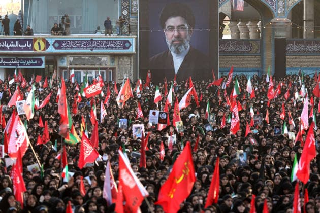 Farewell ceremony for former Iranian Supreme Leader Khamenei in Qom QOM, IRAN - JULY 07: ( RESTRICTIONS: NO Access Israel Media Persian Language TV Stations Outside Iran Strictly No Access BBC Persian VOA Persian Manoto TV Iran International TV ) Millions of Iranians, carrying flags and posters, gather from the early hours of the morning to attend farewell ceremony for the country s former Supreme Leader, Ali Khamenei, who was killed in the U.S.-Israeli attacks, in Qom, Iran, on July 07, 2026. Stringer Anadolu Qom Iran. Editorial use only. Please get in touch for any other usage.  Copyright: x2026xAnadoluxStringerx
