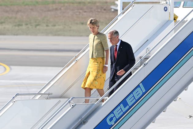 NATO Heads of State and Government Summit in Ankara ANKARA, TURKIYE - JULY 07: Canadian Prime Minister Mark Carney and his wife, Diana Fox Carney, arrive at Ankara Airport to attend the 36th NATO Heads of State and Government Summit in Ankara, Turkiye, on July 07, 2026. Abdullah Guclu Anadolu Ankara Turkey. Editorial use only. Please get in touch for any other usage.  Copyright: x2026xAnadoluxAbdullahxGuclux