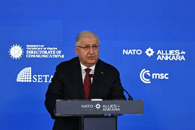 Ankara in Allies official event for 2026 NATO Summit ANKARA, TURKIYE - JULY 7: Turkish Minister of National Defense Yasar Guler makes a speech during the Ankara in Allies official event hub for the 2026 NATO Summit, co-hosted by the Munich Security Conference and the SETA Foundation, in Ankara, Turkiye on July 7, 2026. Ozkan Bilgin Anadolu Ankara Turkey. Editorial use only. Please get in touch for any other usage.  Copyright: x2026xAnadoluxOzkanxBilginx
