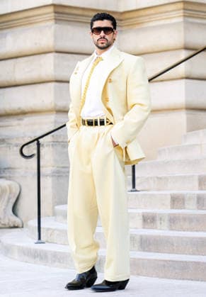 Paris Fashion Week: Arrival at the July 6 Fashion Shows — Celebrities Arrive at the Schiaparelli Show During Paris Fashion Week 457971 2026 07 06 France Martínez Ocasio, Benito Antonio Bad Bunny  Copyright: xIvankaxVoisinx xStarfacex STAR_457971_004