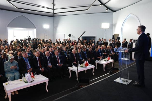 Allies in Ankara program held as part of NATO Summit in Ankara ANKARA, TURKIYE - JULY 07: Turkish Communications Director Burhanettin Duran delivers a speech during the Allies in Ankara program, organized jointly by the Republic of Turkiye Directorate of Communications , the Munich Security Conference (MSC), and the Foundation for Political, Economic and Social Research (SETA), on the sidelines of the 36th NATO Heads of State and Government Summit in Ankara, Turkiye, on July 07, 2026. Aytug Can Sencar Anadolu Ankara Turkey. Editorial use only. Please get in touch for any other usage.  Copyright: x2026xAnadoluxAytugxCanxSencarx