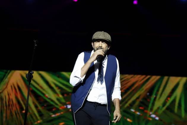 Juan Luis Guerra in concert during the Iconica Santa Lucia Sevilla Fest in Plaza de Espana, Seville, Spain. July 5, 2026 Concierto de Juan Luis Guerra durante el Iconica Santa Lucia Sevilla Fest en la Plaza de Espala de Sevilla, Espana. 5 de Julio de 2026 66 LS Cordon press Cordon Press 