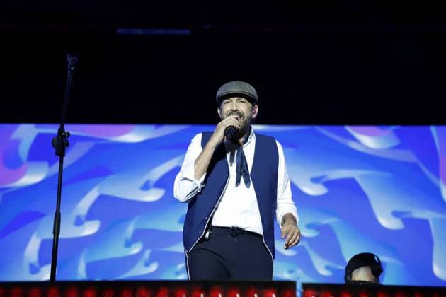 Juan Luis Guerra in concert during the Iconica Santa Lucia Sevilla Fest in Plaza de Espana, Seville, Spain. July 5, 2026 Concierto de Juan Luis Guerra durante el Iconica Santa Lucia Sevilla Fest en la Plaza de Espala de Sevilla, Espana. 5 de Julio de 2026 66 LS Cordon press Cordon Press 