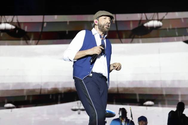 Juan Luis Guerra in concert during the Iconica Santa Lucia Sevilla Fest in Plaza de Espana, Seville, Spain. July 5, 2026 Concierto de Juan Luis Guerra durante el Iconica Santa Lucia Sevilla Fest en la Plaza de Espala de Sevilla, Espana. 5 de Julio de 2026 66 LS Cordon press Cordon Press 