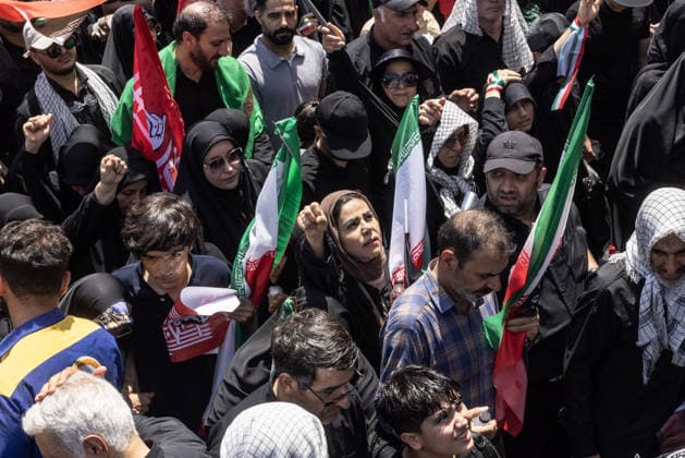 Ayatollah Ali Khamenei Mourners Massive crowds flooded the streets of Tehran stretching from Azadi Square as millions participated in the state funeral procession for the late Supreme Leader Ayatollah Ali Khamenei. Mourners accompanied the flag-draped coffins, calling for justice and revenge following the February 28 strikes  Copyright: xJackxHillx NINTCHDBPICT001093587867