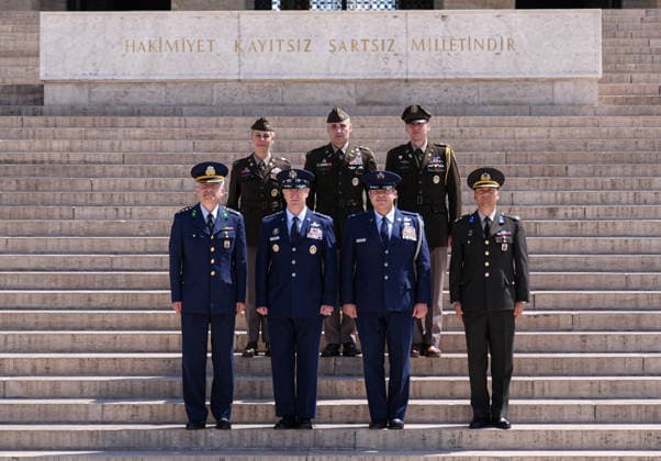 NATO Heads of State and Government Summit in Ankara ANKARA, TURKIYE - JULY 7: Chairman of the Joint Chiefs of Staff of the United States Air Force General Dan Caine poses for a family photo during his visit to Anitkabir ahead of 36th NATO Heads of State and Government Summit in Ankara, Turkiye, on July 7, 2026. Berkan Cetin Anadolu Ankara Turkey. Editorial use only. Please get in touch for any other usage.  Copyright: x2026xAnadoluxBerkanxCetinx