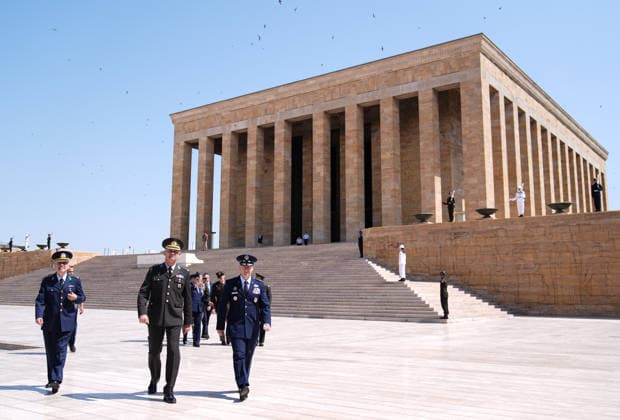 NATO Heads of State and Government Summit in Ankara ANKARA, TURKIYE - JULY 7: Chairman of the Joint Chiefs of Staff of the United States Air Force General Dan Caine visits Anitkabir during his visit for the 36th NATO Heads of State and Government Summit in Ankara, Turkiye, on July 7, 2026. Berkan Cetin Anadolu Ankara Turkey. Editorial use only. Please get in touch for any other usage.  Copyright: x2026xAnadoluxBerkanxCetinx