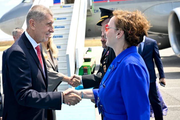 NATO Heads of State and Government Summit in Ankara ANKARA, TURKIYE - JULY 07: Czech Prime Minister Andrej Babis (L) arrives at Esenboga International Airport to attend the 36th NATO Heads of State and Government Summit in Ankara, Turkiye, on July 07, 2026. Ismail Kaplan Anadolu Ankara Turkey. Editorial use only. Please get in touch for any other usage.  Copyright: x2026xAnadoluxIsmailxKaplanx
