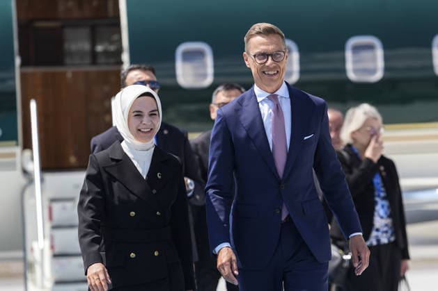 NATO Heads of State and Government Summit in Ankara ANKARA, TURKIYE - JULY 7: President of Finland Alexander Stubb is welcomed by the Turkish Minister of Family and Social Services Mahinur Ozdemir Goktas at Ankara Airport to attend the 36th NATO Heads of State and Government Summit and is in Ankara, Turkiye, on July 7, 2026. Osmancan Gurdogan Anadolu Ankara Turkey. Editorial use only. Please get in touch for any other usage.  Copyright: x2026xAnadoluxOsmancanxGurdoganx