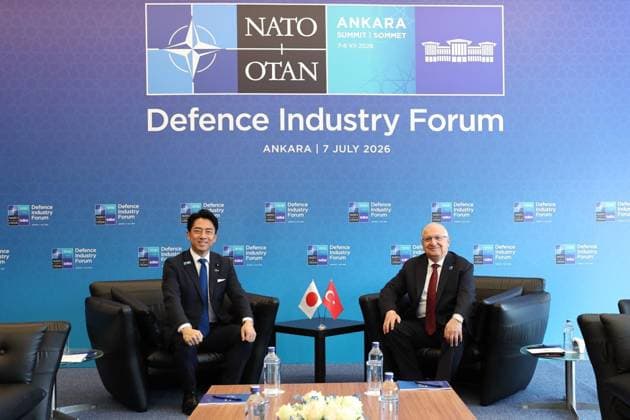 NATO Heads of State and Government Summit in Ankara ANKARA, TURKIYE - JULY 07: (----EDITORIAL USE ONLY MANDATORY CREDIT - TURKISH DEFENSE MINISTRY HANDOUT - NO MARKETING NO ADVERTISING CAMPAIGNS - DISTRIBUTED AS A SERVICE TO CLIENTS----) Turkish National Defense Minister Yasar Guler (R) meets with Japanese Defense Minister Shinjiro Koizumi (L) at ATO Congresium on the sidelines of the 36th NATO Heads of State and Government Summit in Ankara, Turkiye, on July 07, 2026. Turkish Defense Ministry Handout Anadolu Ankara Turkey. Editorial use only. Please get in touch for any other usage.  Copyright: x2026xAnadoluxTurkishxDefensexMinistry Handoutx